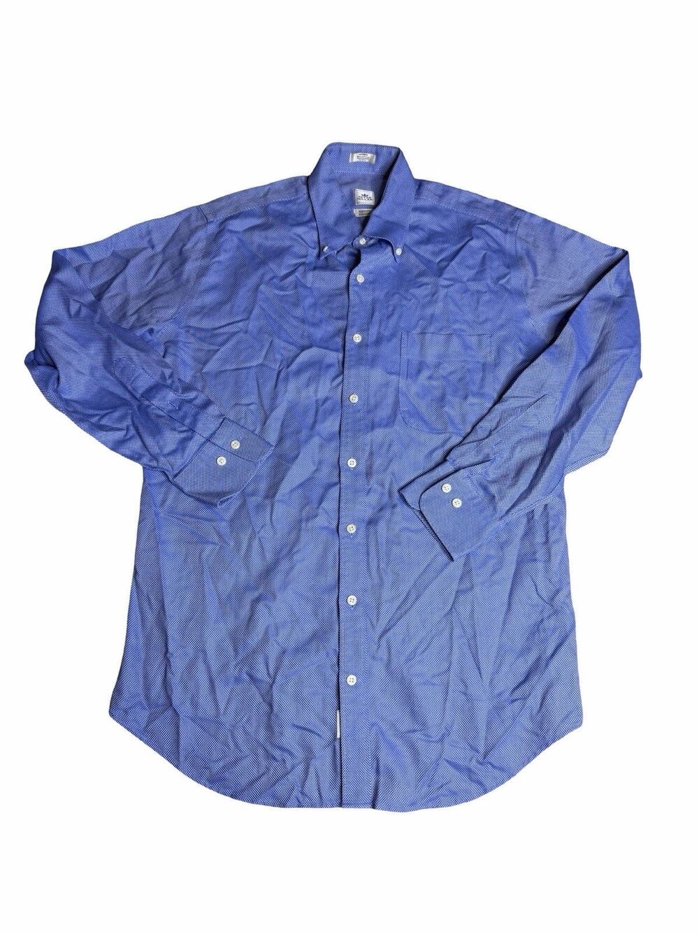 Peter Millar Men's Medium Blue Check Button-Up Shirt Cotton